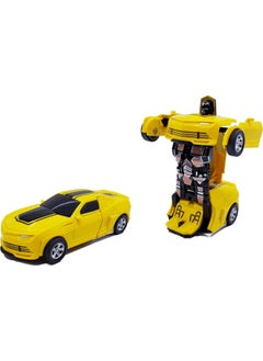Can Oyuncak Can Automatic Robot Transforming Car Yellow 