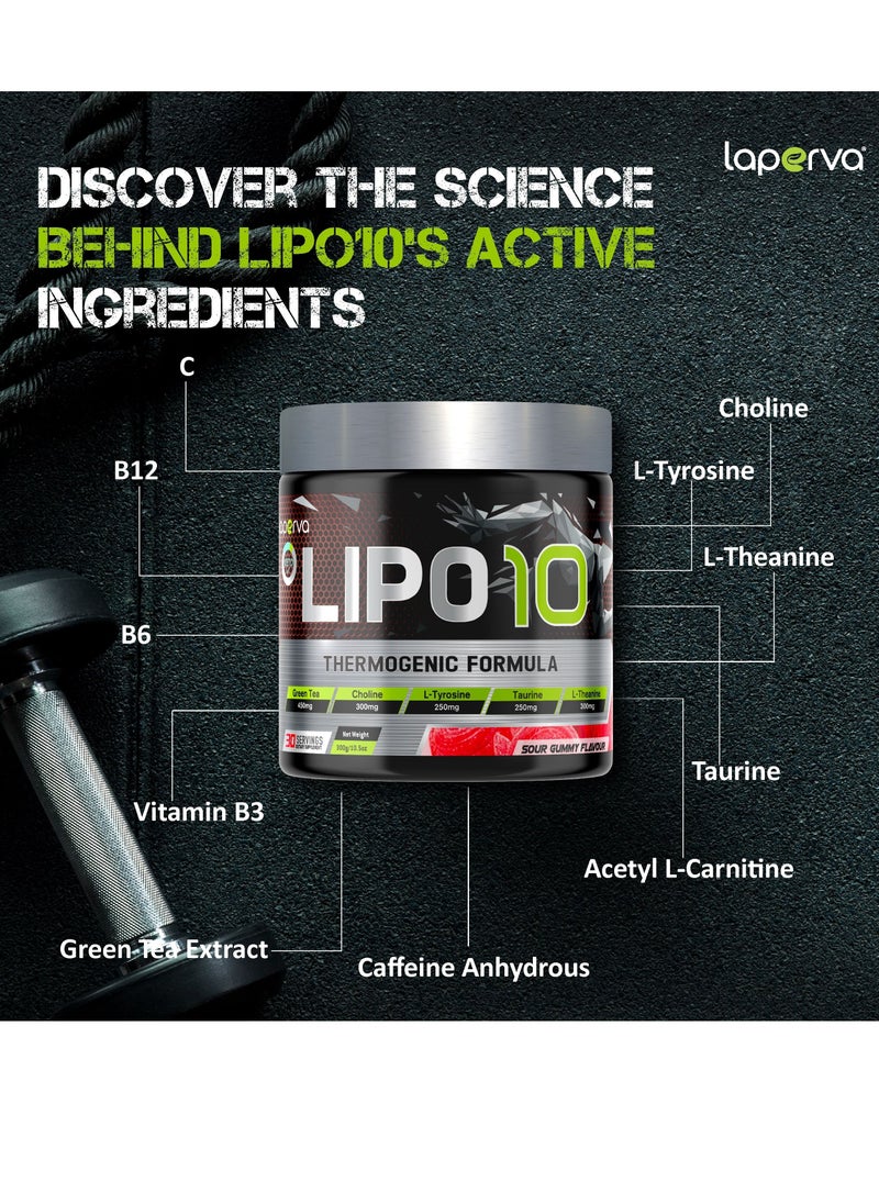 Laperva - Laperva Lipo10 -Thermogenic Formula for Muscle Building and Fat Burning- Sour Gummy Flavor -   Boosts Testosterone - Keto Friendly - Enhanced Endurance and Vitality - Antioxidant Support -30 Servings - Image 1