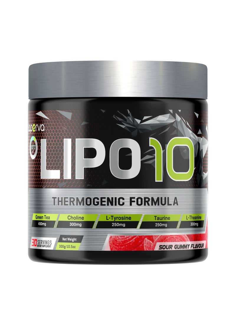 Laperva - Laperva Lipo10 -Thermogenic Formula for Muscle Building and Fat Burning- Sour Gummy Flavor -   Boosts Testosterone - Keto Friendly - Enhanced Endurance and Vitality - Antioxidant Support -30 Servings - Image 1