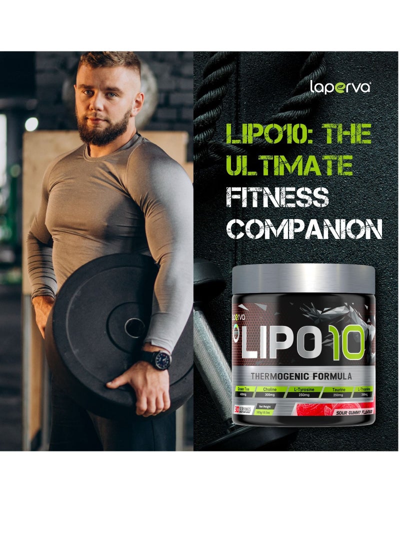 Laperva - Laperva Lipo10 -Thermogenic Formula for Muscle Building and Fat Burning- Sour Gummy Flavor -   Boosts Testosterone - Keto Friendly - Enhanced Endurance and Vitality - Antioxidant Support -30 Servings - Image 1