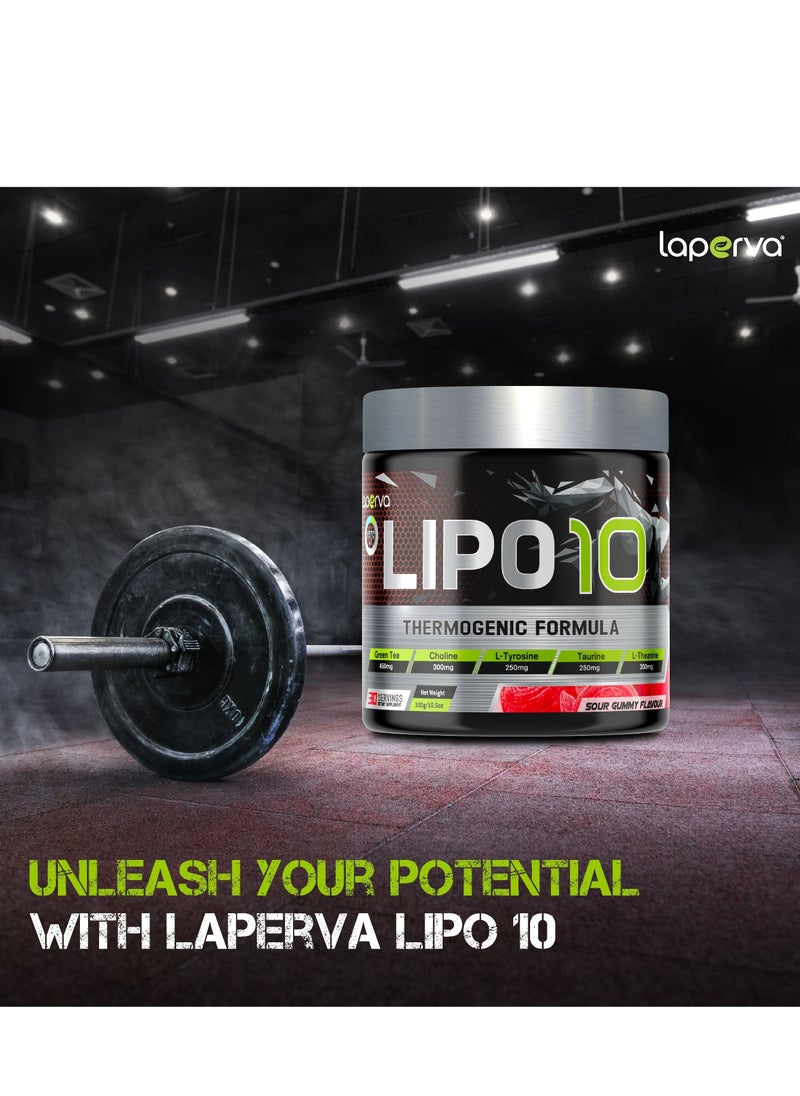 Laperva - Laperva Lipo10 -Thermogenic Formula for Muscle Building and Fat Burning- Sour Gummy Flavor -   Boosts Testosterone - Keto Friendly - Enhanced Endurance and Vitality - Antioxidant Support -30 Servings - Image 1