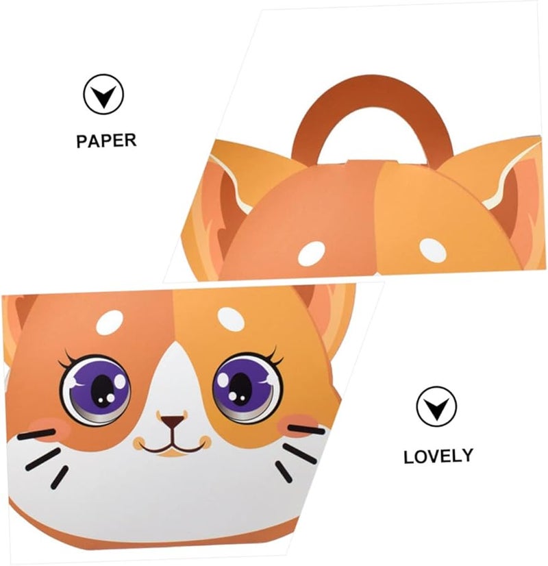 TOVINANNA 10 قطعة صناديق هدايا على شكل قطط بمقابض لحفلات الزفاف والاحتفالات بعيد الميلاد - Image 5