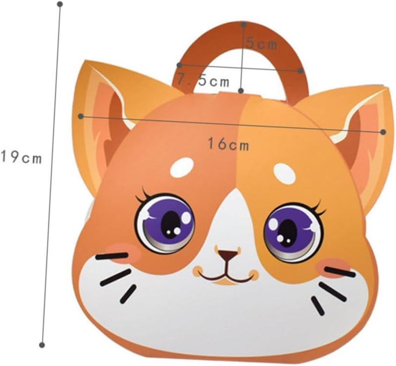 TOVINANNA 10 قطعة صناديق هدايا على شكل قطط بمقابض لحفلات الزفاف والاحتفالات بعيد الميلاد - Image 3