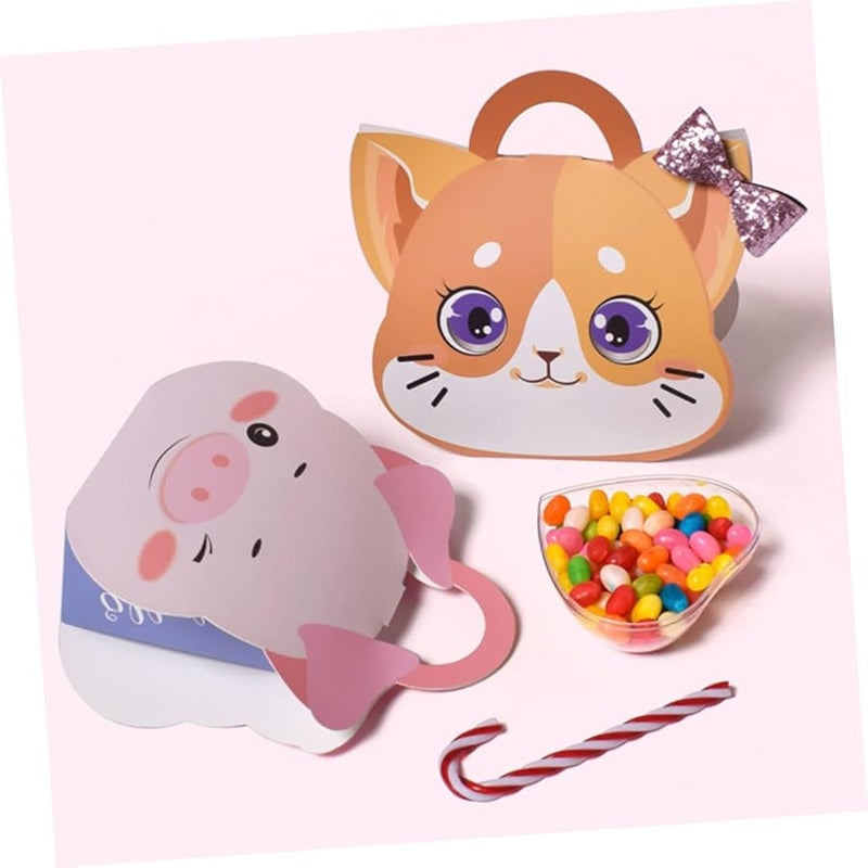 TOVINANNA 10 قطعة صناديق هدايا على شكل قطط بمقابض لحفلات الزفاف والاحتفالات بعيد الميلاد - Image 4