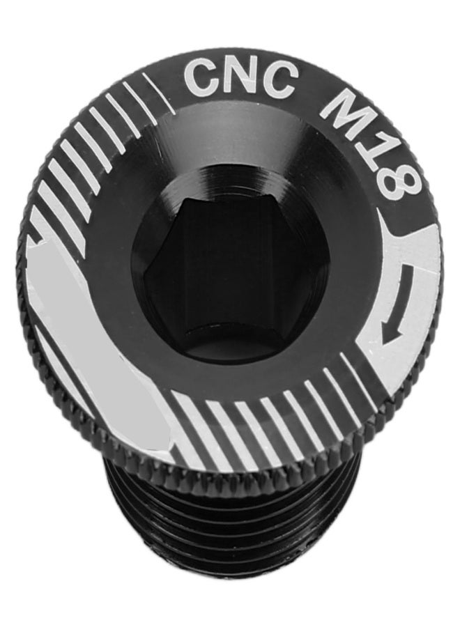 ENLEE Bicycle Crank Arm Screw Aluminum Alloy M18 Crank Fixing Screw Bike Crankset Arm BoltM18 Black - Image 1