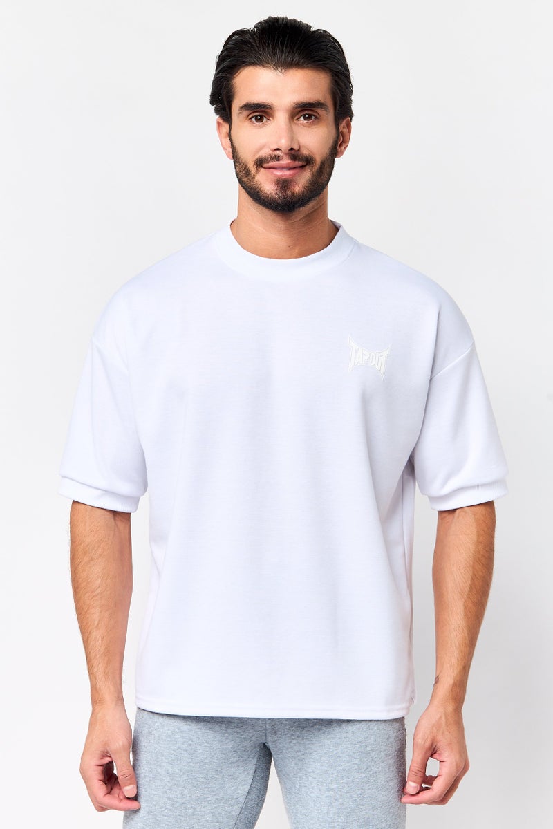 TapouT Men Sportswear Fit Short Sleeve Outdoor T-Shirt, White - Image 1