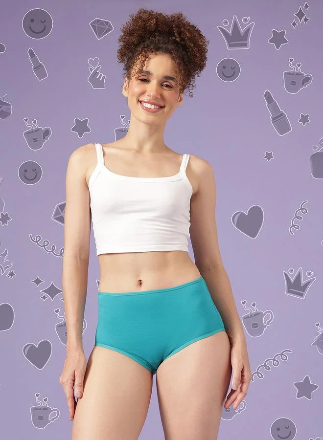 Clovia Pack of 3 - High Waist Hipsters - Cotton