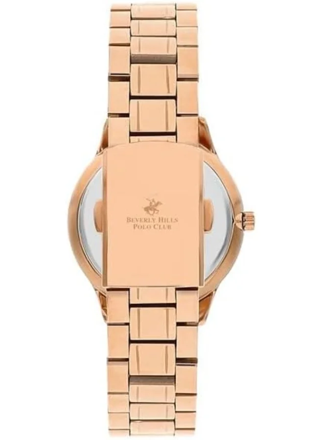 BEVERLY HILLS POLO CLUB Women's 2035 Movement Watch, Analog Display and Metal Strap - BP3348X.430, Rose Gold