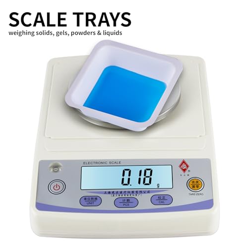 DMwespe Weigh Boats Medium 100ml, 63 Pack Disposable Plastic Trays for Scale, Square Weighing Dishes for Powder Weight, Epoxy, Food Sample Tray Pour Boat, Anti-Static Polystyrene Lab Dish, Container Pans - Image 3