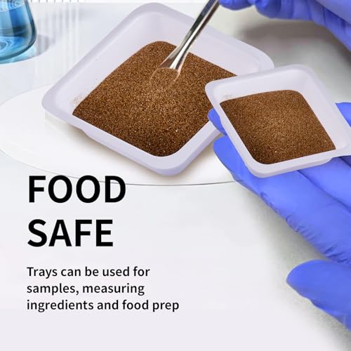 DMwespe Weigh Boats Medium 100ml, 63 Pack Disposable Plastic Trays for Scale, Square Weighing Dishes for Powder Weight, Epoxy, Food Sample Tray Pour Boat, Anti-Static Polystyrene Lab Dish, Container Pans - Image 4