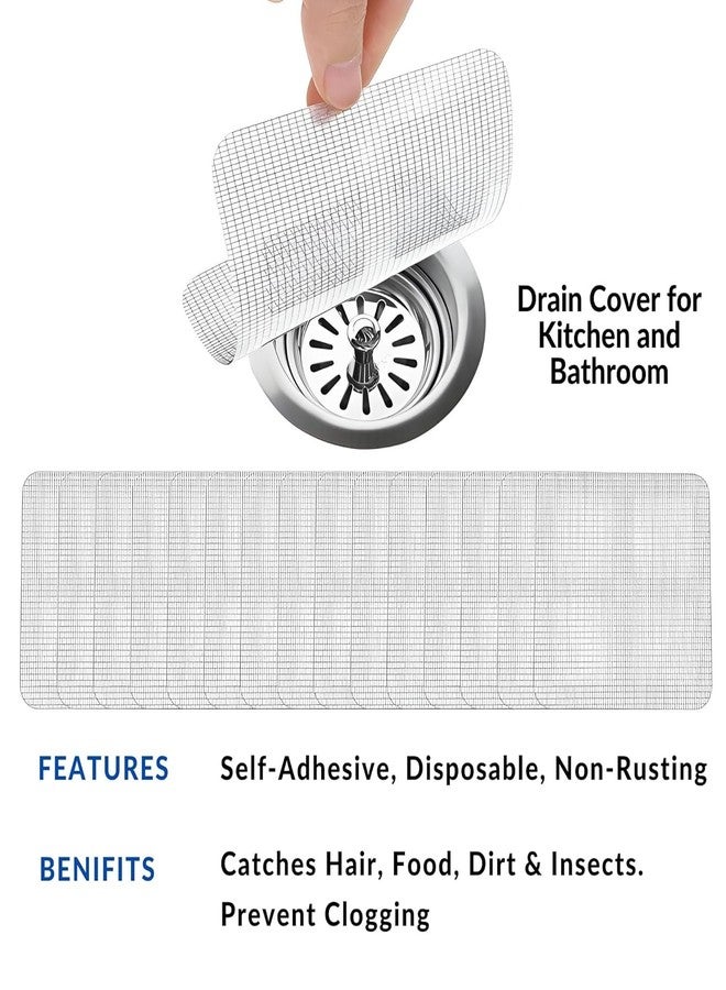 RENFILEN Disposable Shower Drain Hair Catcher – Waterproof Peel & Stick Mesh Filters for Bathtub, Sink, Kitchen, Bathroom – Clog Prevention Drain Cover for Hair Trap - Universal Fit (Pack of 20) - Image 4