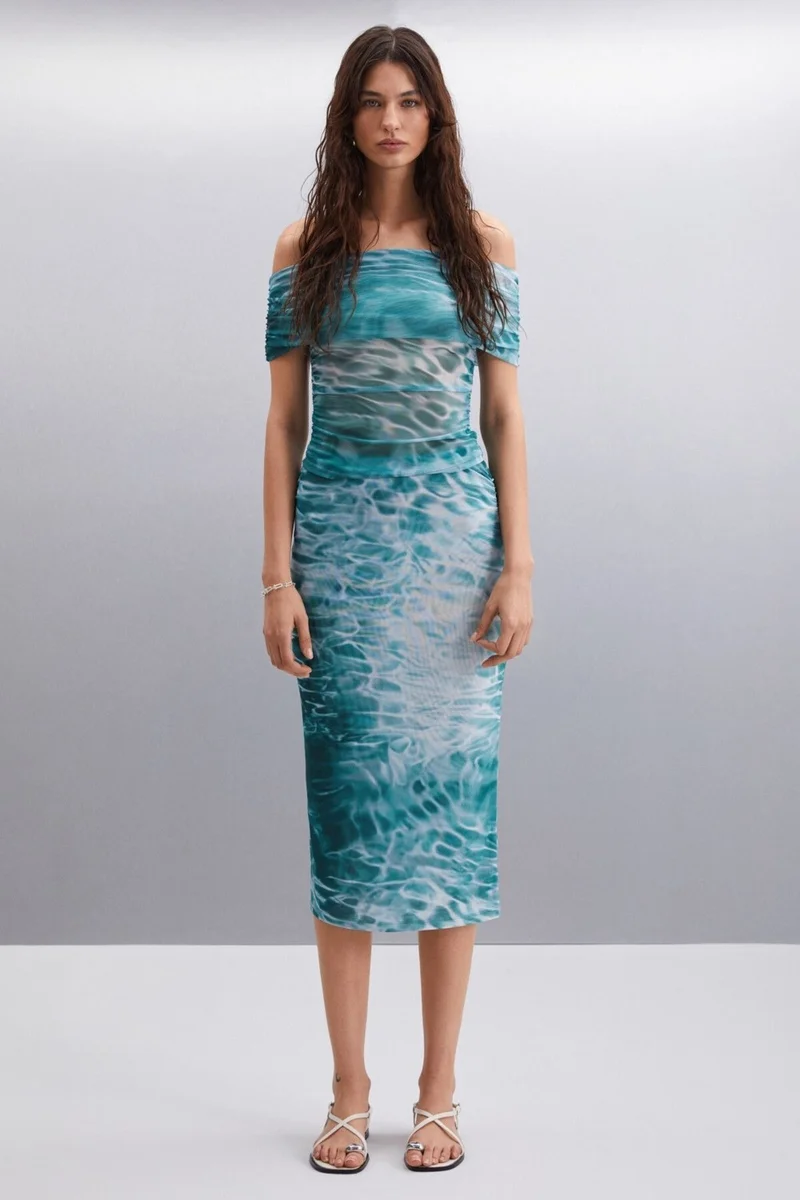 GRIMELANGE JAVIERA Women's 100% Polyester Slim Patterned Skirt