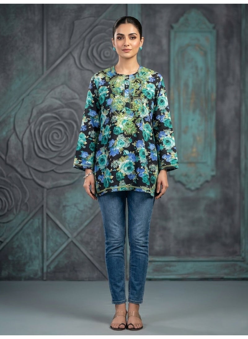 Alaya Hand Embroidered Chikankari Chiffon Kurti-ALFCRK115 - Image 1