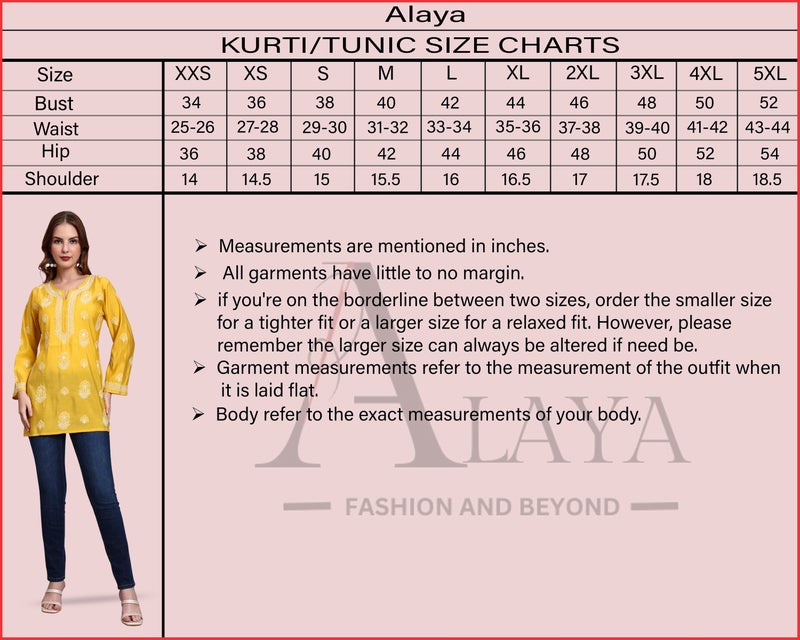 Alaya Hand Embroidered Chikankari Chiffon Kurti-ALFCRK115 - Image 5