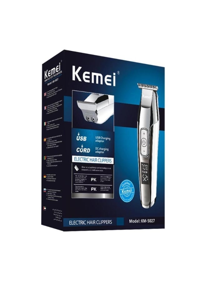 Kemei Rechargeable Electric Hair Clipper Silver 25x15x5.5cm - Image 1