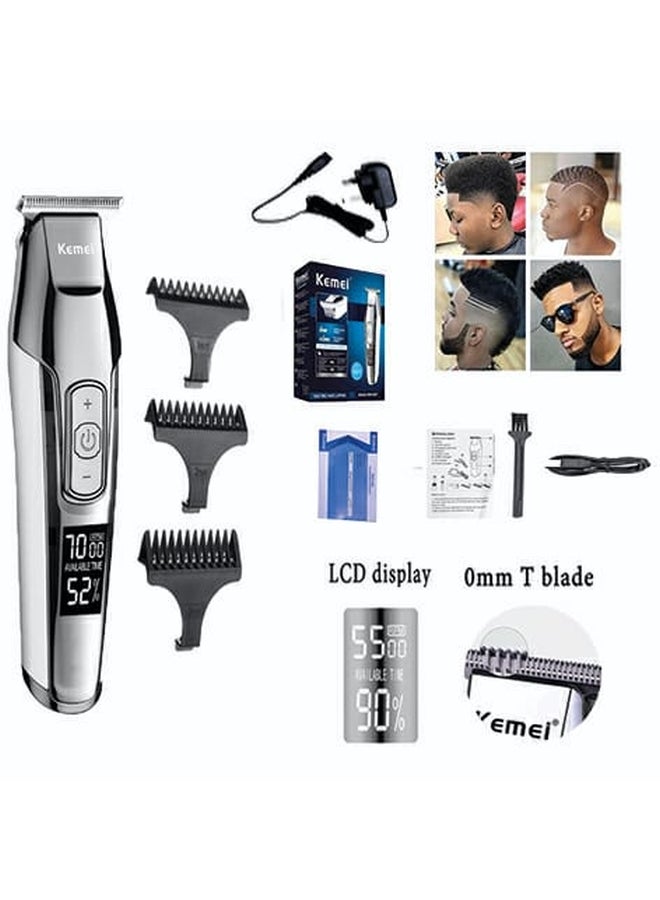 Kemei Rechargeable Electric Hair Clipper Silver 25x15x5.5cm - Image 4