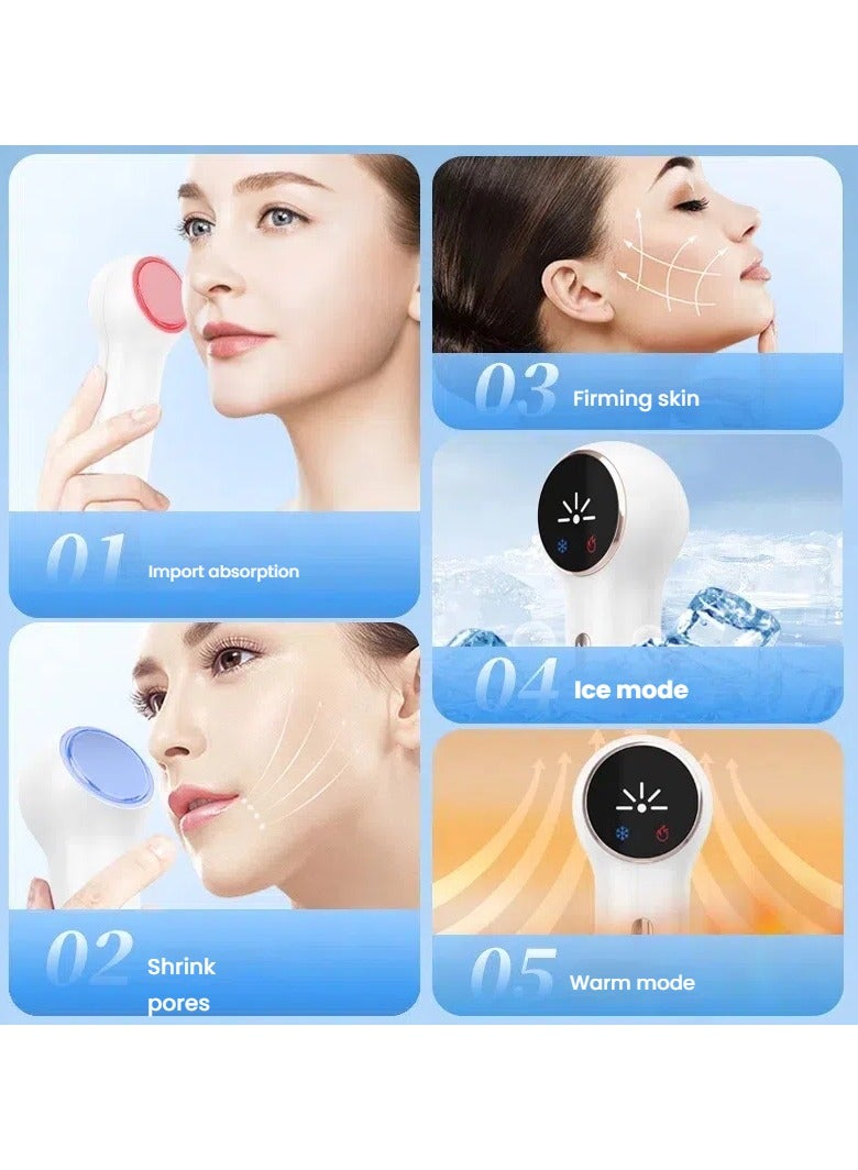 عام "أداة التجميل المنزلية - مطرقة الساخن/البارد مع ضوء العلاج الأحمر والأزرق، تضييق المسام بالتبريد وتجديد البشرة بالحرارة (3 في 1)" - Image 4