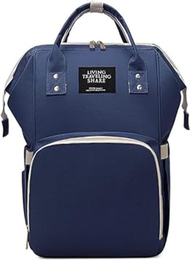 Diaper Bag Waterproof Large Capacity with Back Pocket Multifunction Travel Backpack