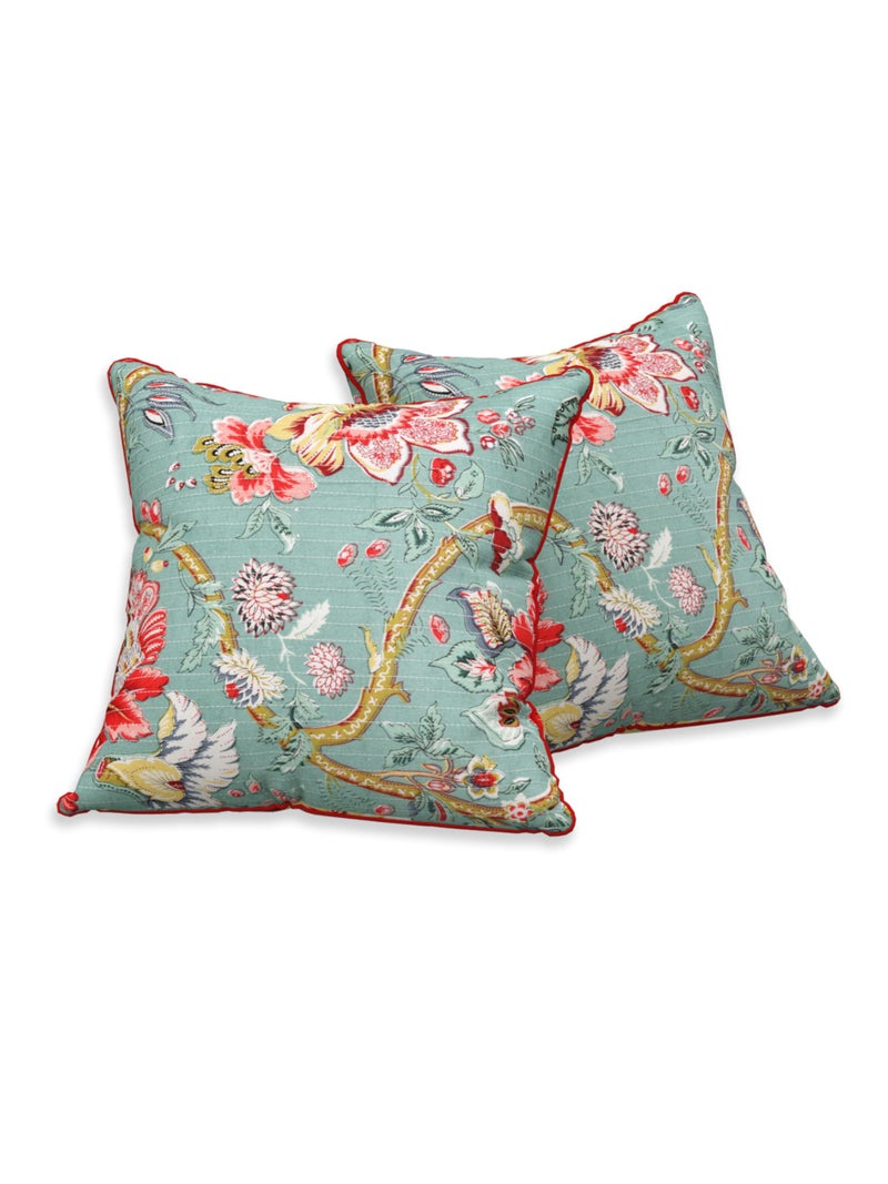 EasyGoods India Premium Cotton Cushion Covers 16x16 Inch | Soft Durable Fabric | Elegant Printed Covers for Sofa & Living Room | Hidden Zipper | Set of 3 - Image 3