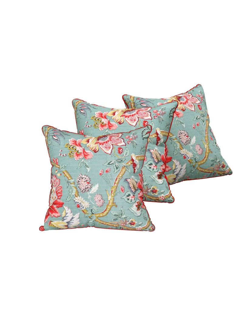 EasyGoods India Premium Cotton Cushion Covers 16x16 Inch | Soft Durable Fabric | Elegant Printed Covers for Sofa & Living Room | Hidden Zipper | Set of 3 - Image 2