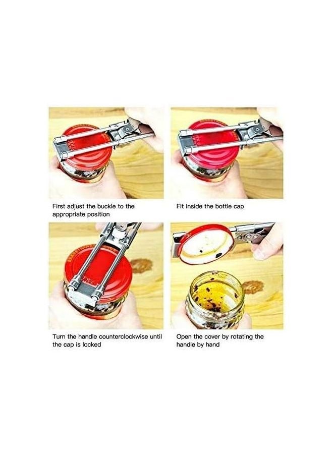 yongsheng Opener Adjustable Jar & Bottle Opener, Adjustable Multifunctional Stainless Steel Can Opener Jar Lid Gripper, Manual Jar Bottle Opener Kitchen (1PCS)  - Image 5