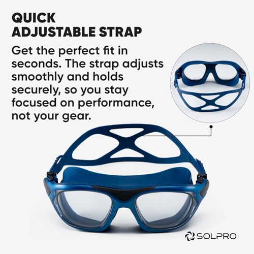 Solpro Ocean Eyes Unisex Adult Swimming Goggles for Women,Men,Boys,Girls,Teenagers,Athletes,Swimmers For Training,Competition in Swimming Pool,Beach,Water Sport, Park & Activties(Blue/Black) - Image 3