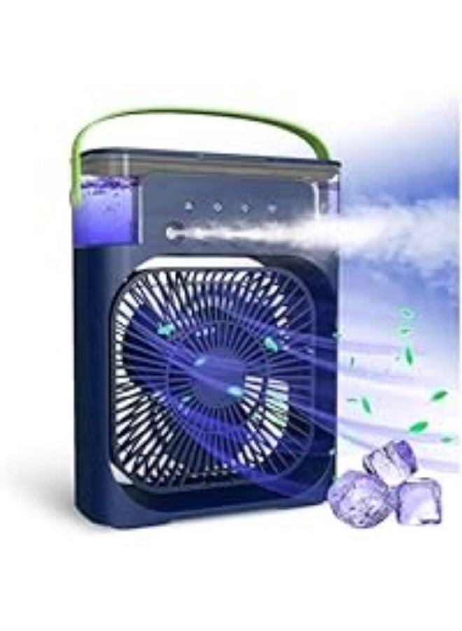 Mini Portable Hand Fan, Portable Air Conditioner,  Water Tank USB Personal Cooler, Mini Humidifier Modes for Office Home (BLUE) - Image 2