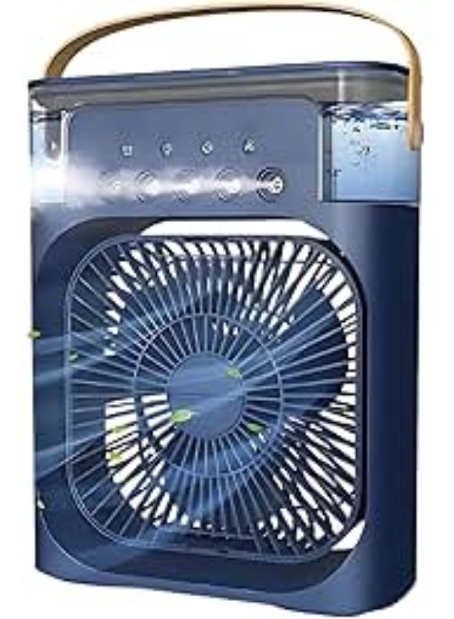 Mini Portable Hand Fan, Portable Air Conditioner,  Water Tank USB Personal Cooler, Mini Humidifier Modes for Office Home (BLUE) - Image 1