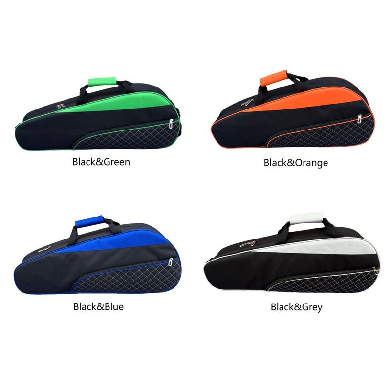 Oxford Cloth Durable Tennis Bag For Men And Women Single Shoulder Hand Held Badminton Bag Black And Orange - Image 4