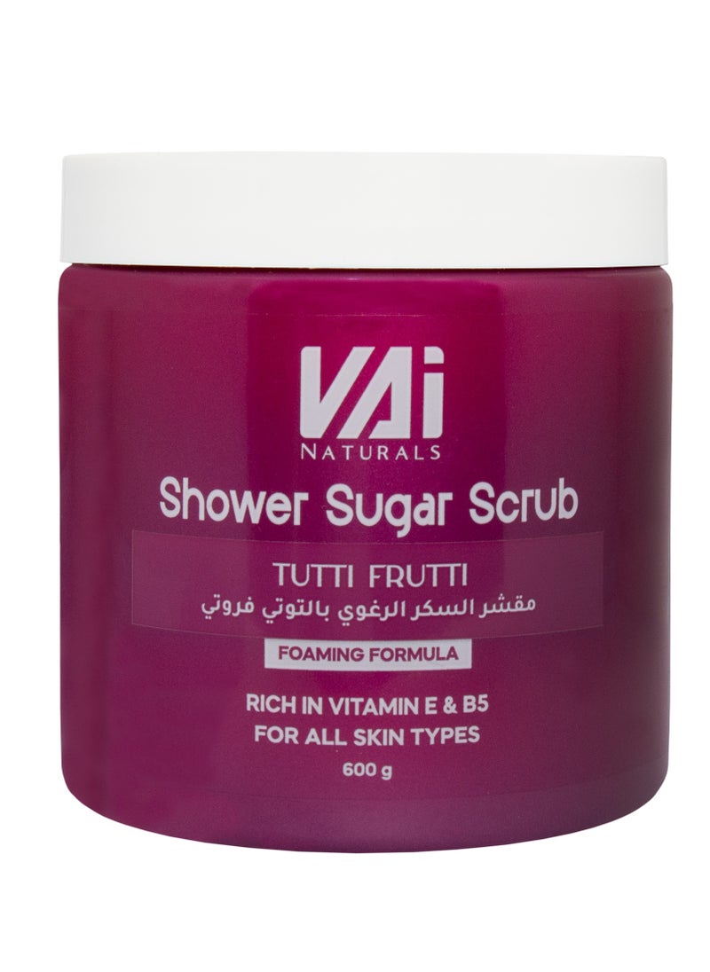 Vai Naturals Shower Sugar Scrub – Tutti Frutti Foaming Formula - Deep Exfoliation & Hydration | 600g | Vitamin E & B5 - pzsku/ZED86AB35BC80ECE3C801Z/45/_/1739276252/c23ed8af-d6cb-412b-bf3f-a0b68cc98e01