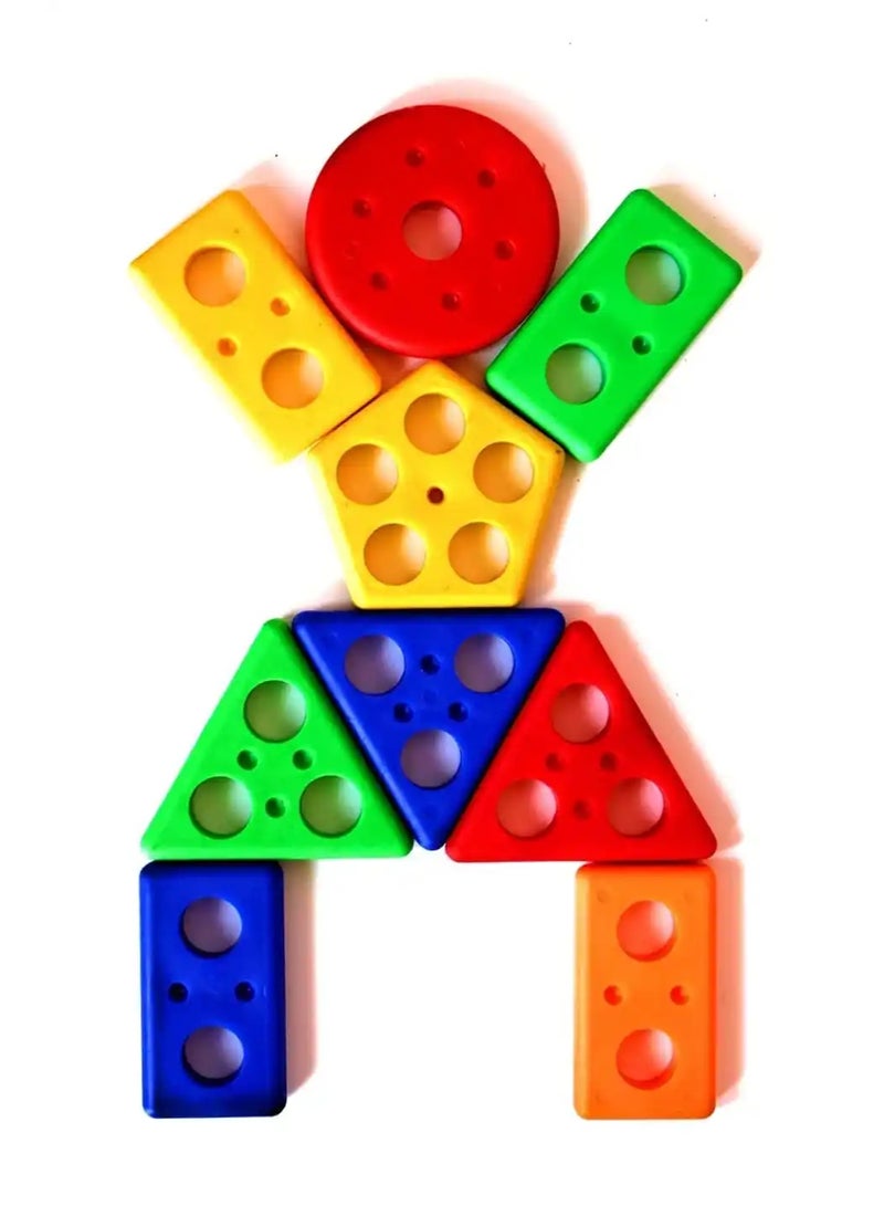 Fablue Geometric Shape Sorting & Stacking Blocks - Educational Learning Puzzle Toy for Kids - Image 3
