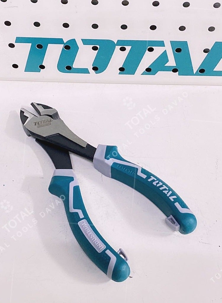 TOTAL TOTAL Heavy-Duty Diagonal Cutting Pliers 7" (180mm) – Precision Cut, Polish and Anti-Rust Oil Coating, Two-Color Handle, Ideal for Wire Cutting & Electrical Work – Sliding Card Packaging  - Image 2