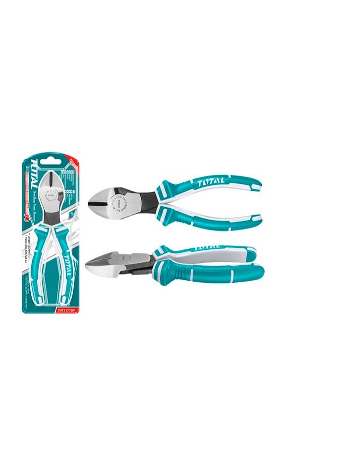 TOTAL TOTAL Heavy-Duty Diagonal Cutting Pliers 7" (180mm) – Precision Cut, Polish and Anti-Rust Oil Coating, Two-Color Handle, Ideal for Wire Cutting & Electrical Work – Sliding Card Packaging  - Image 5