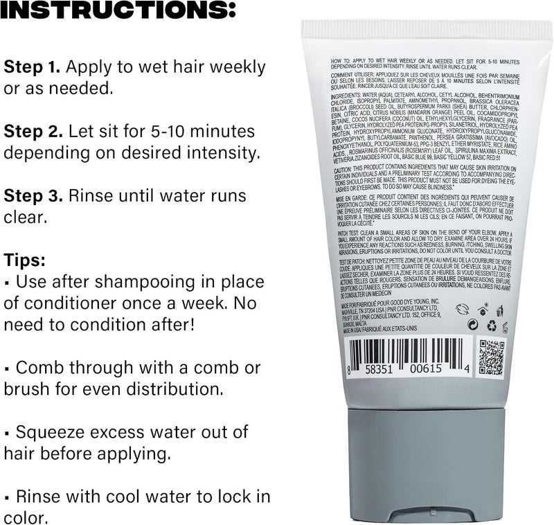 Good Dye Young DYEposit Silver Color Depositing Hair Mask 4 FL OZ Vegan - Image 3