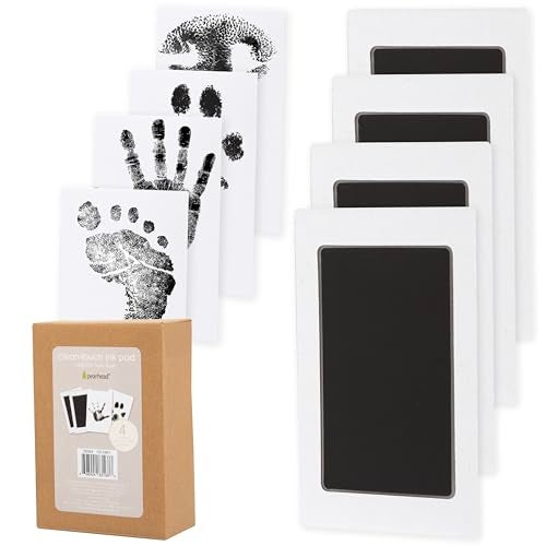 Pearhead 4-Pack Clean-Touch Ink Pad Kit, Mess-Free Inkless Hand and Footprint Kit, Baby Foot Printing Kit, Cat and Dog Paw Print Kit, Suitable for Babies and Pets - Image 1