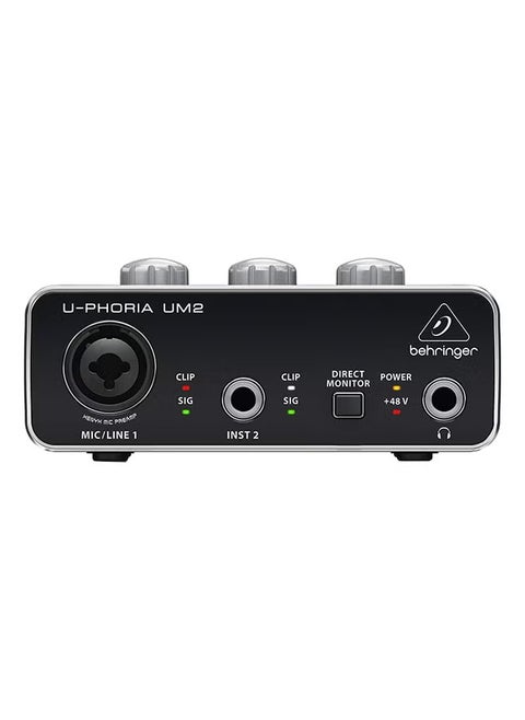 Behringer Um2 Audiophile 2X2 Usb Audio Interface With Xenyx Mic Preamplifier