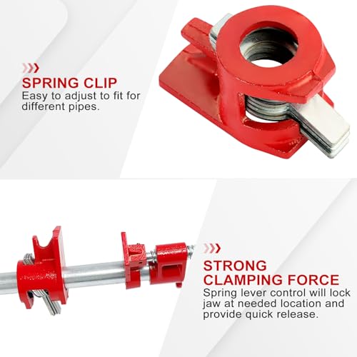 FLK Tech 4 Pack 1/2” Wood Gluing Pipe Clamp Set, Heavy Duty Pipe Clamps, Cast Iron Wood Clamps Quick Release for Woodworking, Carpentry, Home Improvement, and DIY Projects - Image 4