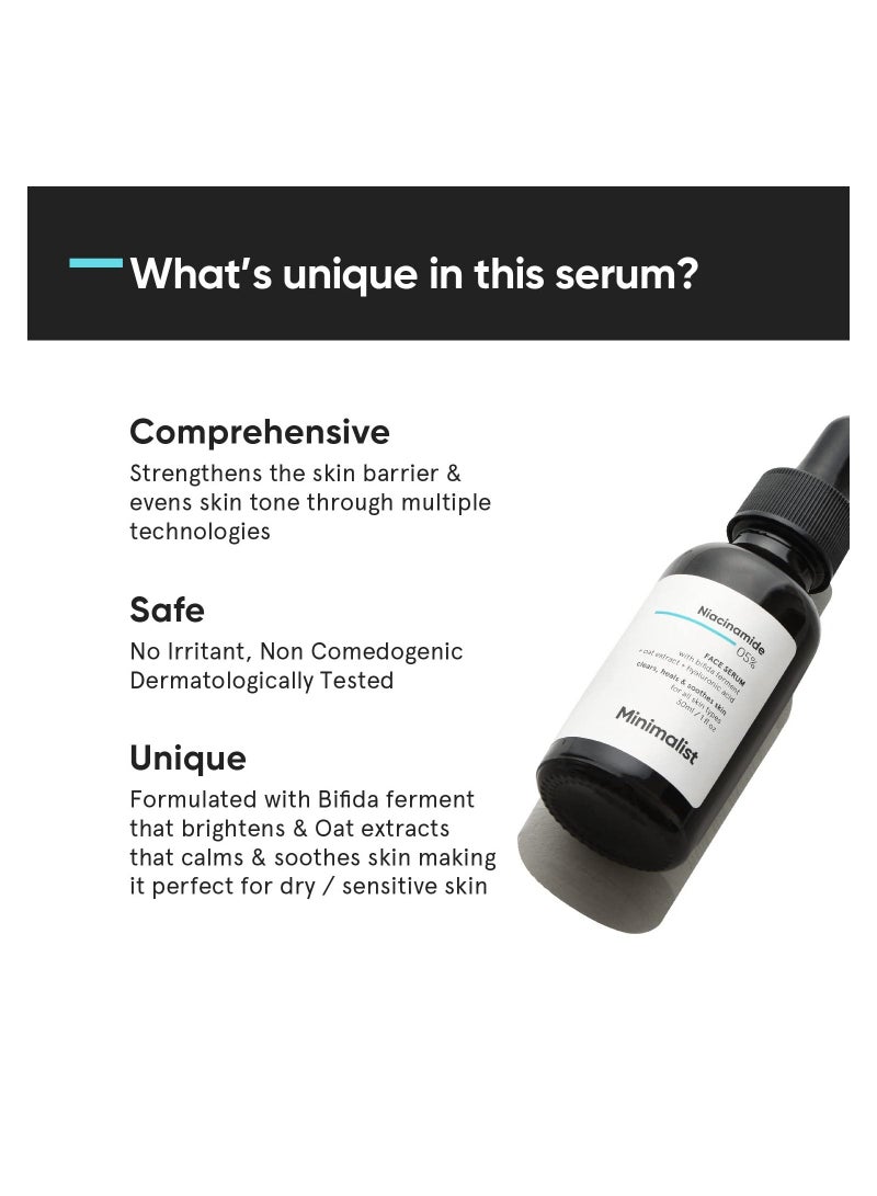 منيماليست مصل الوجه البسيط 5% من النياسيناميد لبشرة صافية ومتوهجة، يقلل من البهتان ويرطب البشرة ويصلحها بفيتامين ب3 - Image 2