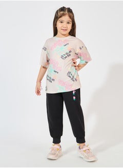 Styli Oversized All Over Print T-Shirt with Dropped Shoulder  - Image 2