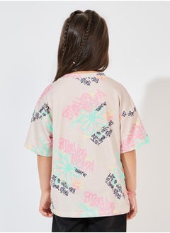 Styli Oversized All Over Print T-Shirt with Dropped Shoulder  - Image 4