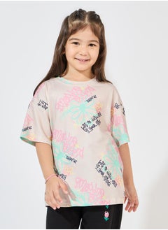 Styli Oversized All Over Print T-Shirt with Dropped Shoulder  - Image 1