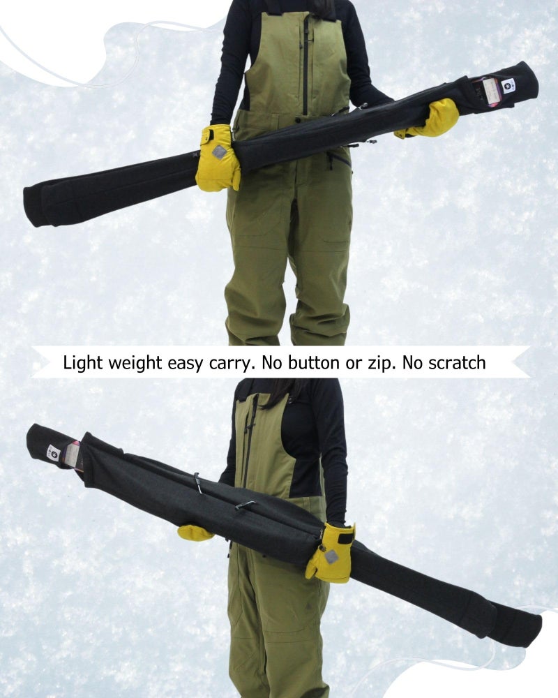 MONS Snow Skis Protection Fabric Soft Sleeve Cover Wide Open Easy Pack (L) - Image 3