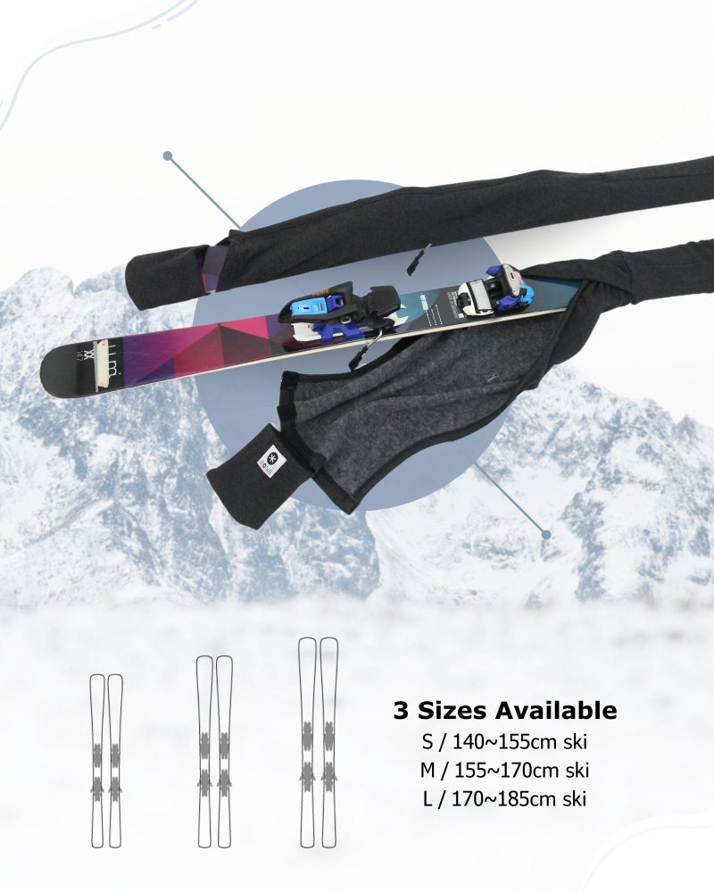 MONS Snow Skis Protection Fabric Soft Sleeve Cover Wide Open Easy Pack (L) - Image 5