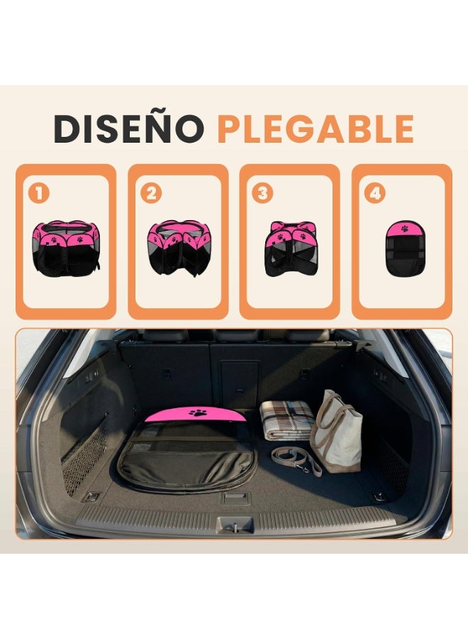 eBasket Pet Kennel, Kennel for Cats, Foldable Puppy Enclosure, Pet Camping Tent, Waterproof Tent for Small Dogs, Cats, Rabbits and Other Small Animals (Color May Vary) - Image 2
