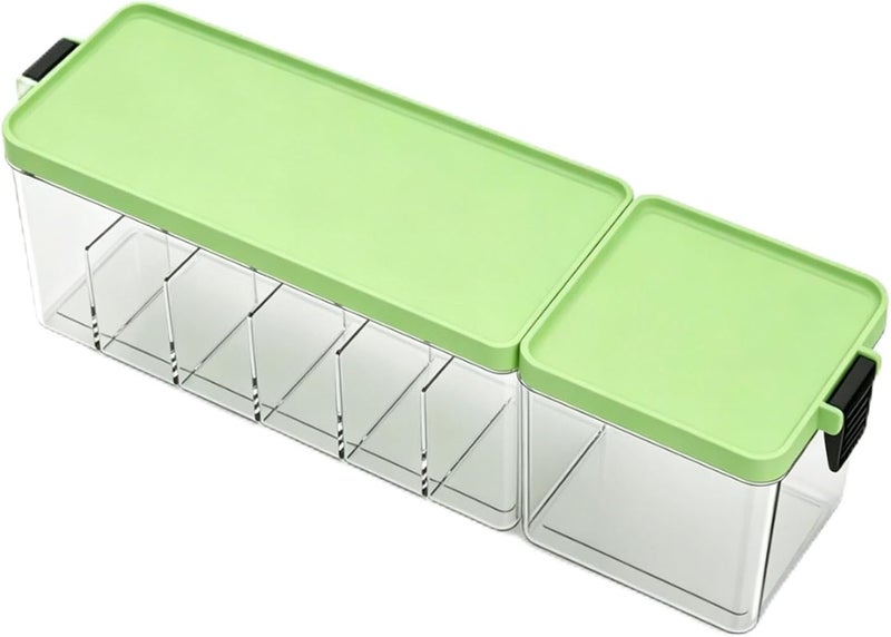 Bewinner Green Cable Organizer Box - Fully Enclosed Phone Charger Organizer, Multifunctional Portable Cord Storage with Dustproof Lid, Space Saving Wire Box for Travel and Desktop (Green) - Image 1