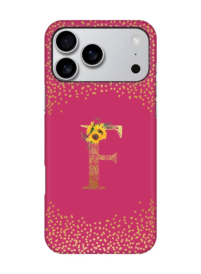 Stylizedd For iPhone 17 Pro Max,Case, [Compatible with MagSafe] Magnetic cover Slim fit Protection Matte, - Custom Floral Monogram - F ( Deep Pink )