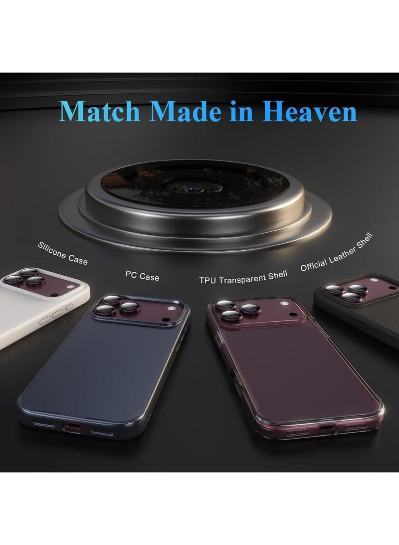 DUSALA Camera Lens Protector for iPhone 18 Pro Max, [1 Step Installation] Scratch-Resistant Ultra-thin Tempered Glass with Metal Edging, Case Friendly (Wine Red) - Image 4