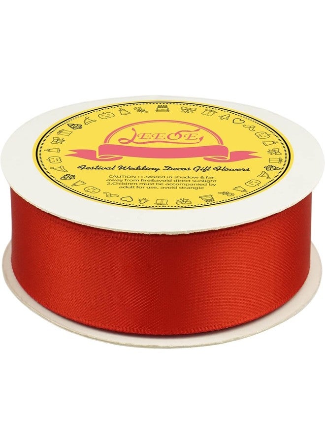 LEEQE Double Face Satin Ribbon 7/8 inch X 25 Yards Polyester Red Ribbon for Gift Wrapping Very Suitable for Weddings Party Hair Bow Invitation Decorations and More - Image 3
