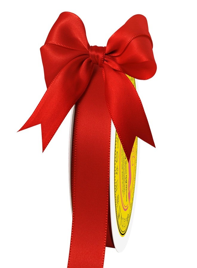 LEEQE Double Face Satin Ribbon 7/8 inch X 25 Yards Polyester Red Ribbon for Gift Wrapping Very Suitable for Weddings Party Hair Bow Invitation Decorations and More - Image 1