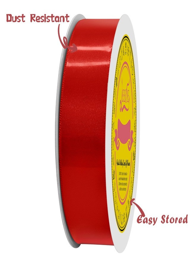LEEQE Double Face Satin Ribbon 7/8 inch X 25 Yards Polyester Red Ribbon for Gift Wrapping Very Suitable for Weddings Party Hair Bow Invitation Decorations and More - Image 2